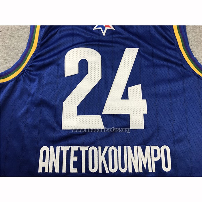 Camiseta All Star 2020 Milwaukee Bucks Giannis Antetokounmpo NO 24 Azul